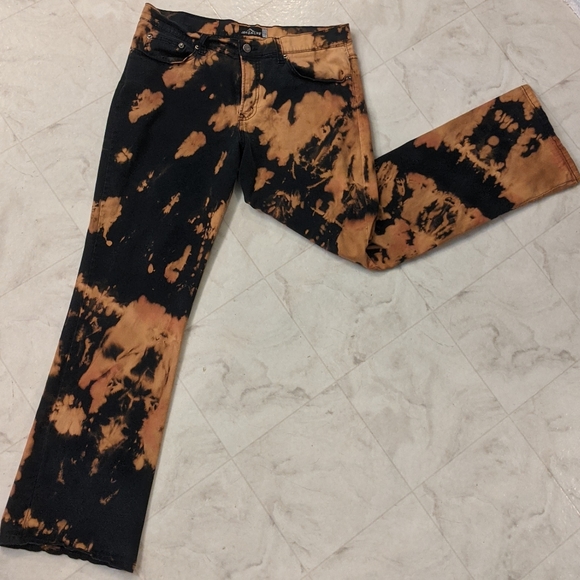 Bleached Grunge Stretchy Black Pants - Picture 6 of 14